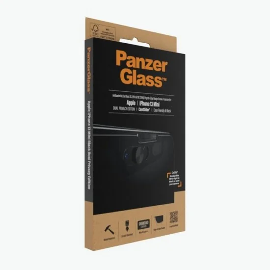 Screen Protector Iphone 13 Mini Camslider Case Friendly Antibacterial Panzerglass Privacy- Black